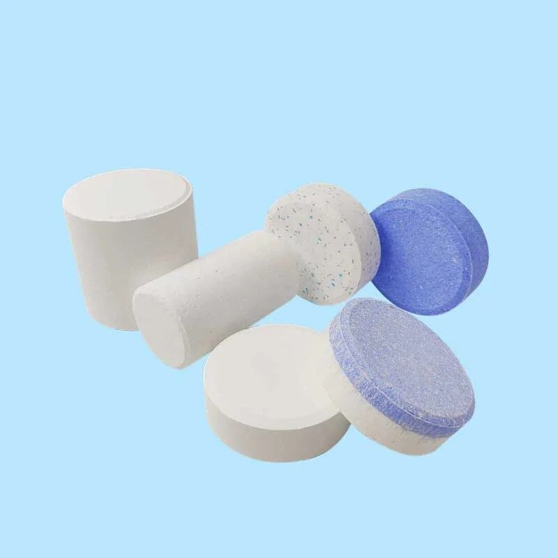 Triple Action Chlorine Tablets (Multi‑Action TCCA 90%) – Disinfection, Algae Control & Water Clarity 4 A close-up view of SDIC Tablets