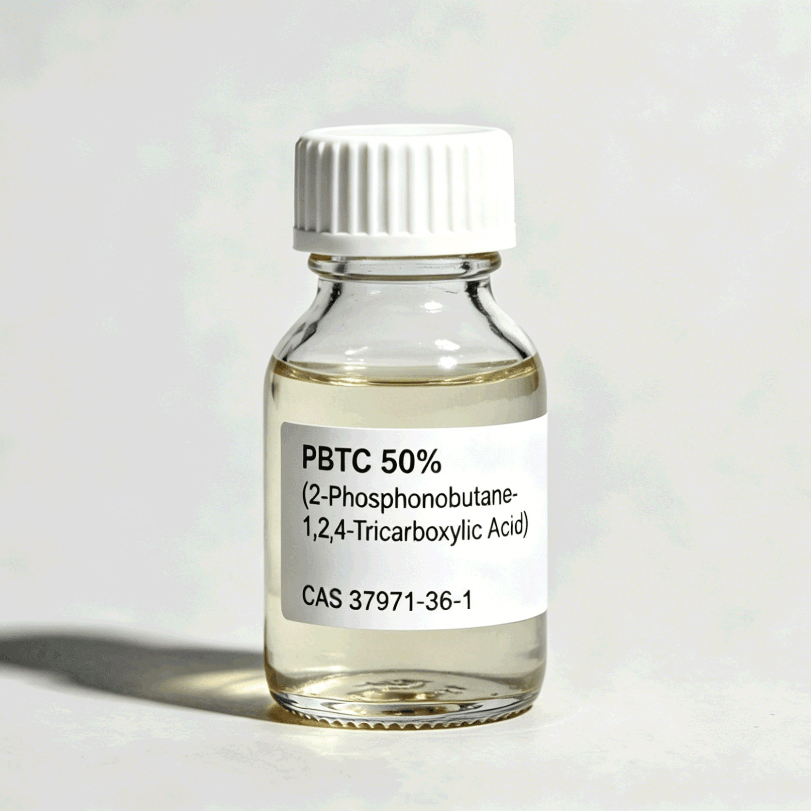 PBTC 50%, (2-Phosphonobutane-1,2,4-Tricarboxylic Acid) - High-Efficiency Scale & Corrosion Inhibitor 1 PBTC 50% Water Treatment Chemical liquid in a bottle, high-efficiency scale and corrosion inhibitor for cooling towers